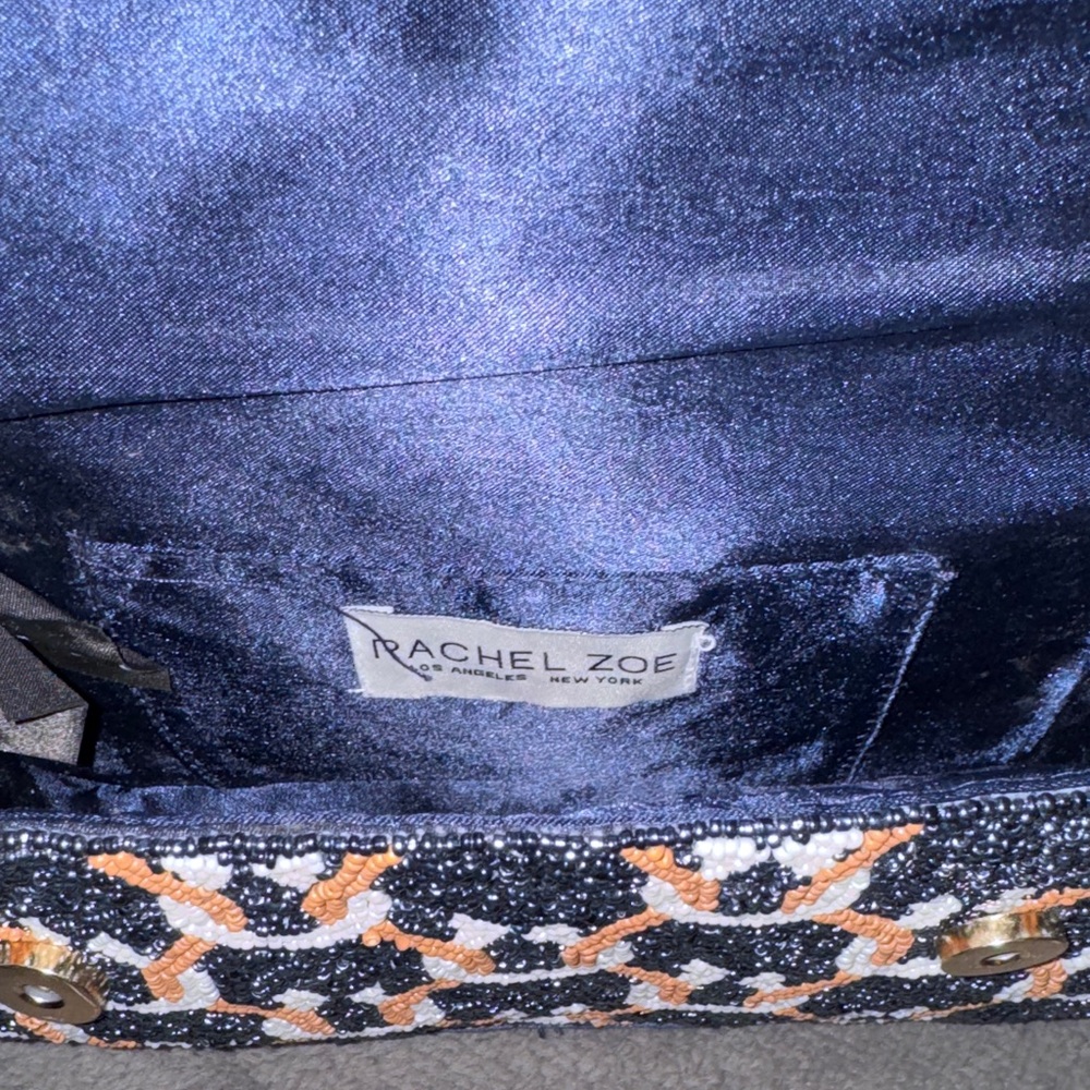 Rachel Zoe Navy and Orange Beaded Clutch - Picture 2 of 3